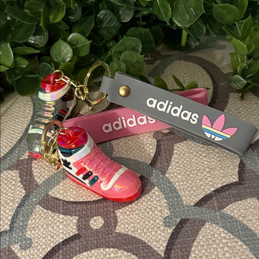 2 Adidas Pink and Gray Shoe Keychain Set - Picture 4 of 11